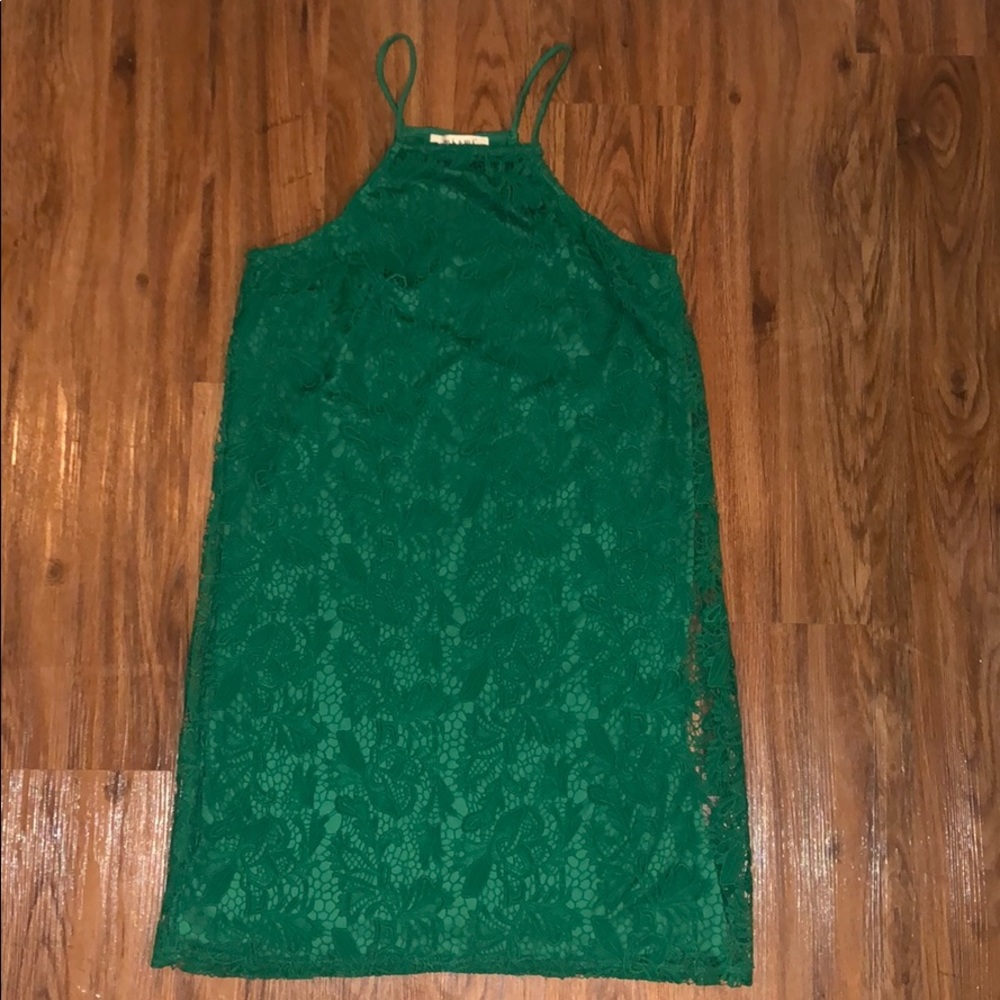 Green lace dress
